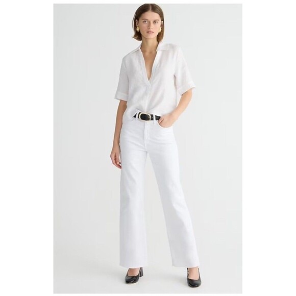 J.CREW Slim Wide-leg Jean in White Wash Size 30 NEW Coastal Preppy Summer BP461 - Picture 1 of 16